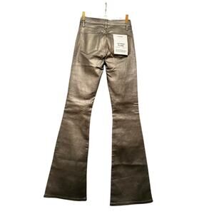 FRAME Le High Flare HighRise Coated Denim in Metallic Gray Sz 24 NWT $298